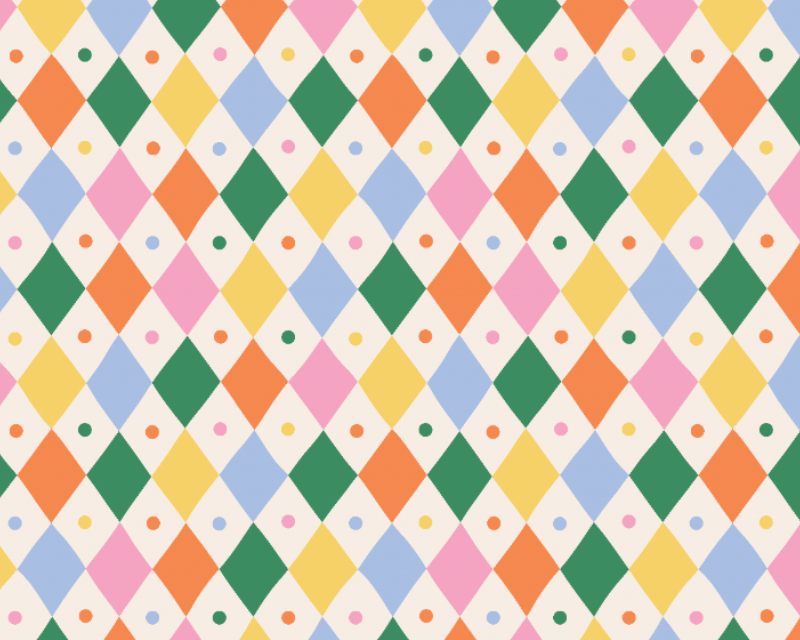 Little Johnny Digital Cotton Jersey Harlequin Joy