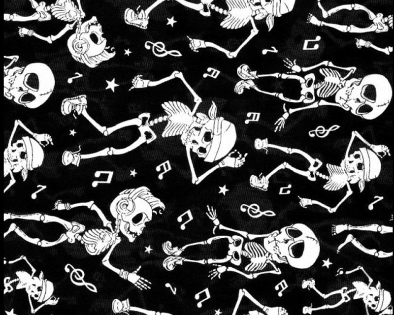 Dancing Skeletons Cotton