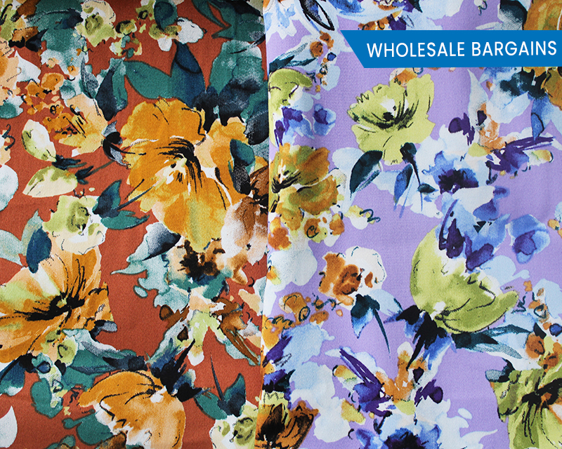 Expressive Floral Sateen