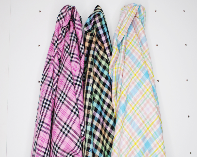 PolyViscose Tartan - Pastel Rainbow- wholesale fabrics