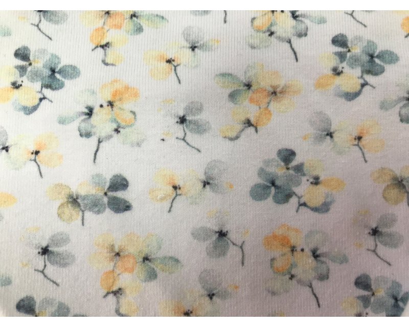 Watercolour Flowers Cotton Jersey by Blooming Fabrics