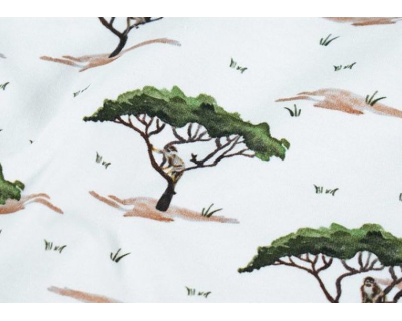 Safari Trees Cotton Jersey by Blooming Fabrics 