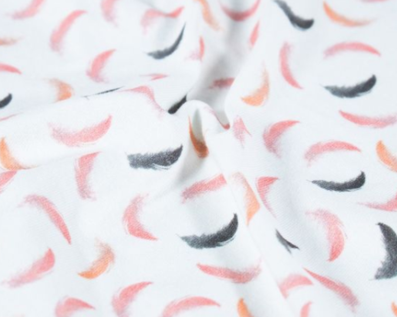 Feathers Cotton Jersey by Blooming Fabrics 