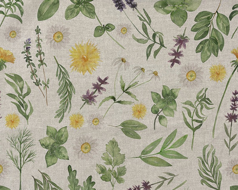 Recycled Linen Look Digital Canvas Floral