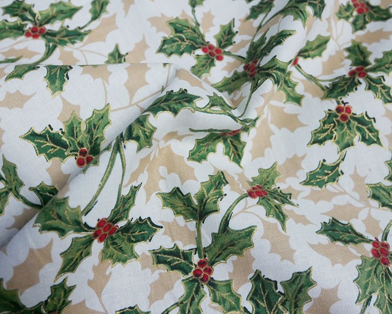 Christmas Holly Cotton