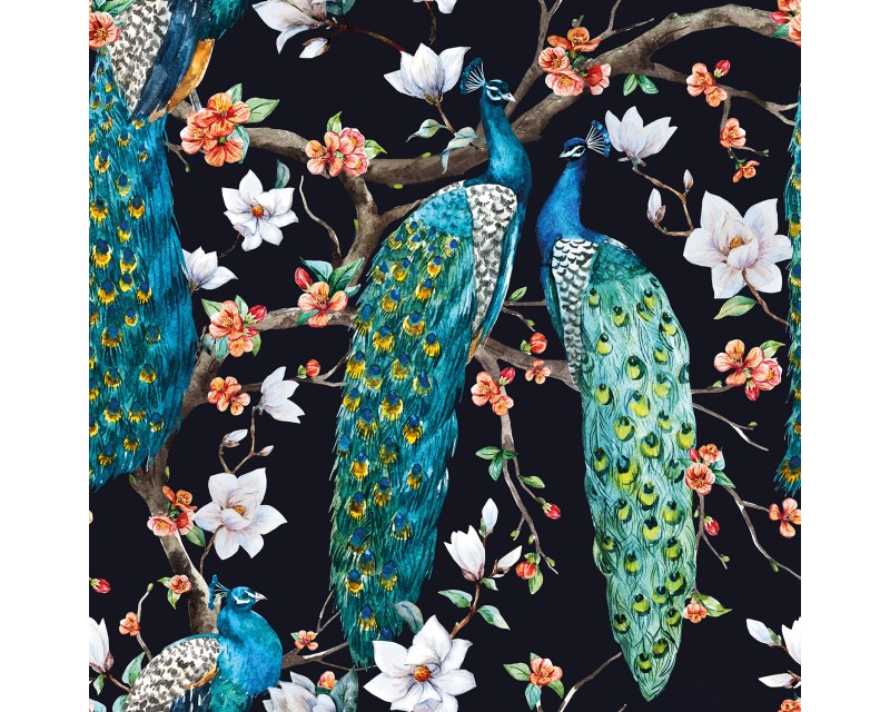 Recycled Digital Velvet Peacocks Recycled Digital Velvet Peacocks