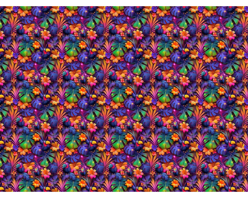 Little Johnny Digital Cotton 3D Tropical Birds