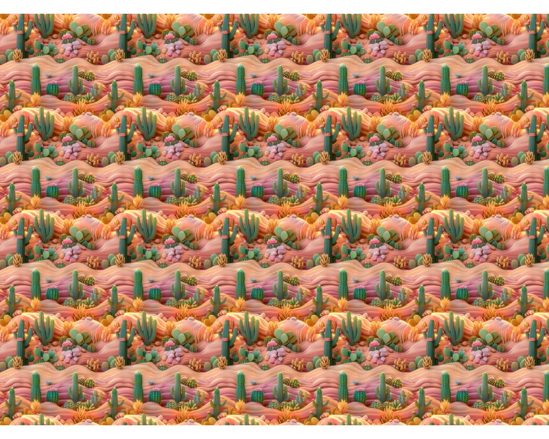 Little Johnny Digital Cotton 3D Cacti