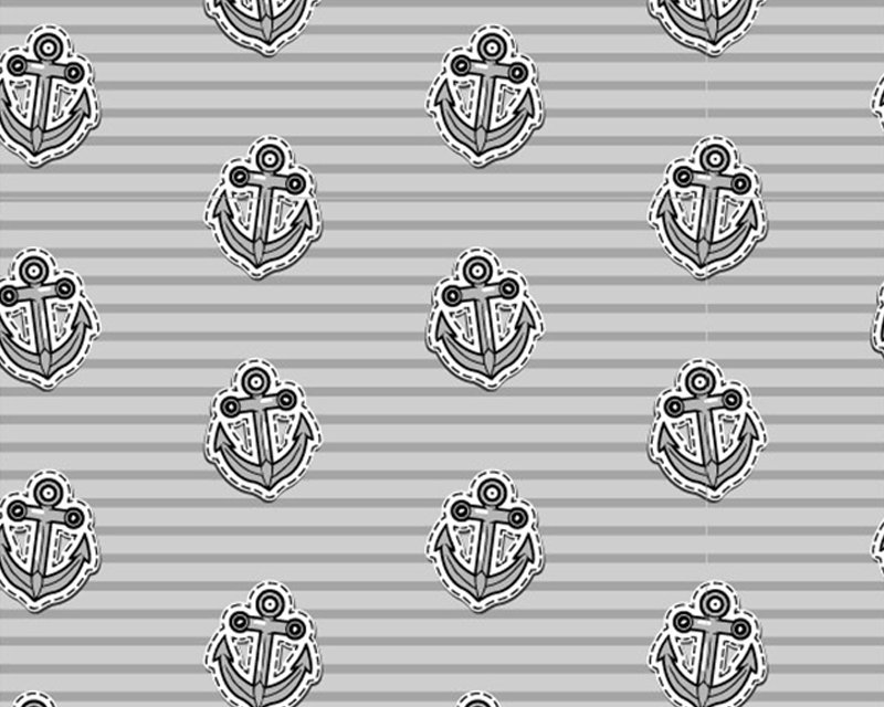 Anchors Stripe Cotton Jersey