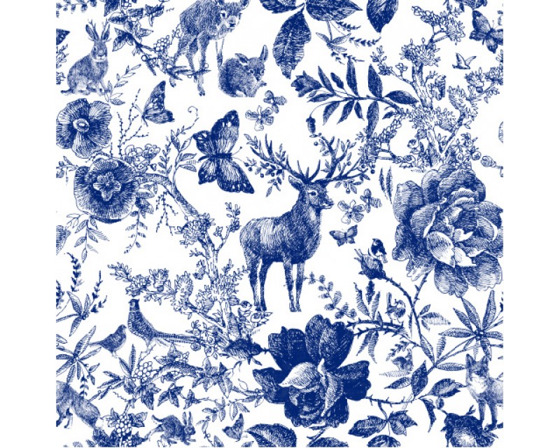 Mindy- Panama Blue Ink Forest Digital Cotton Mindy- Panama Blue Ink Forest Digital Cotton