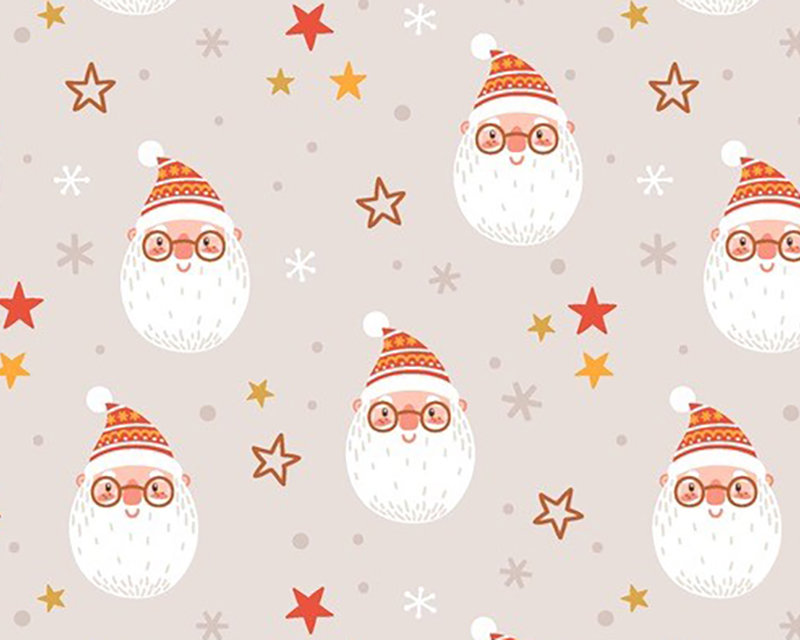 Little Johnny -  Merry Santa Face Digital Cotton