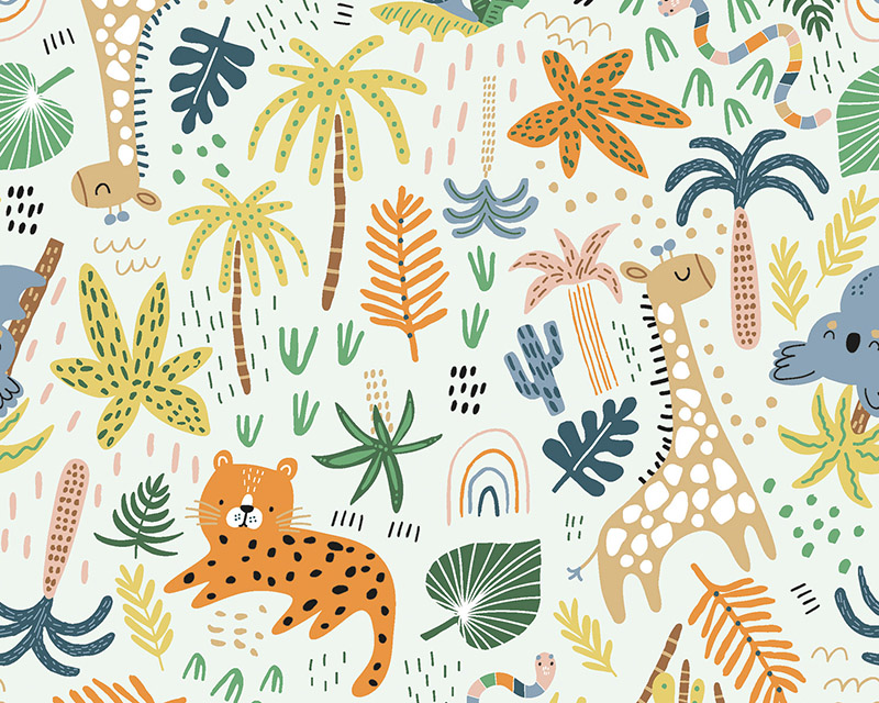 Coated Tablecloth Print Animals
