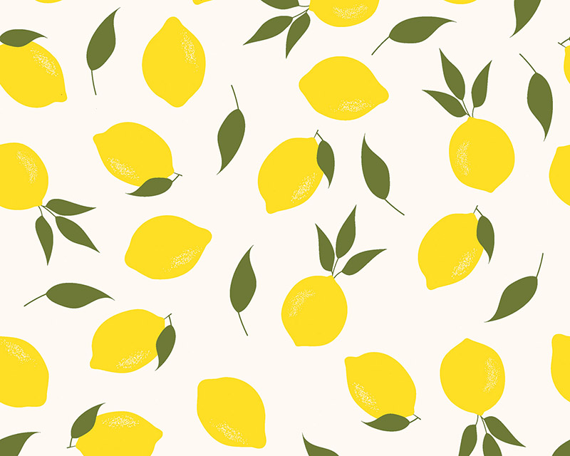 Coated Tablecloth Print Lemons