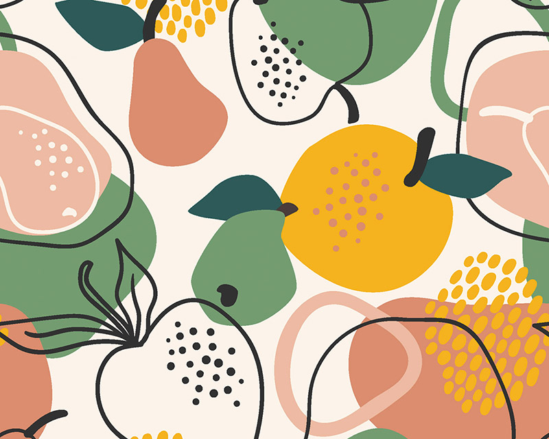 Coated Tablecloth Print Fruits