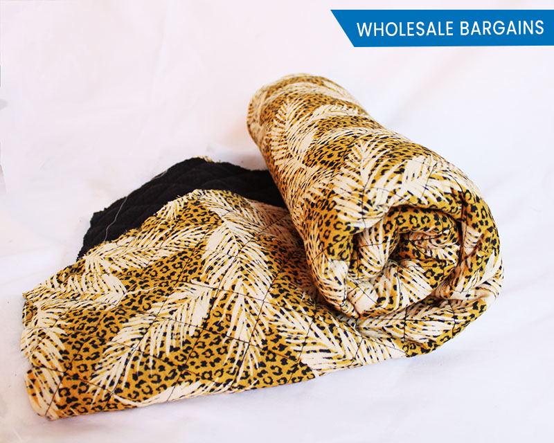 Leopard Feathers Quilted Double Gauze