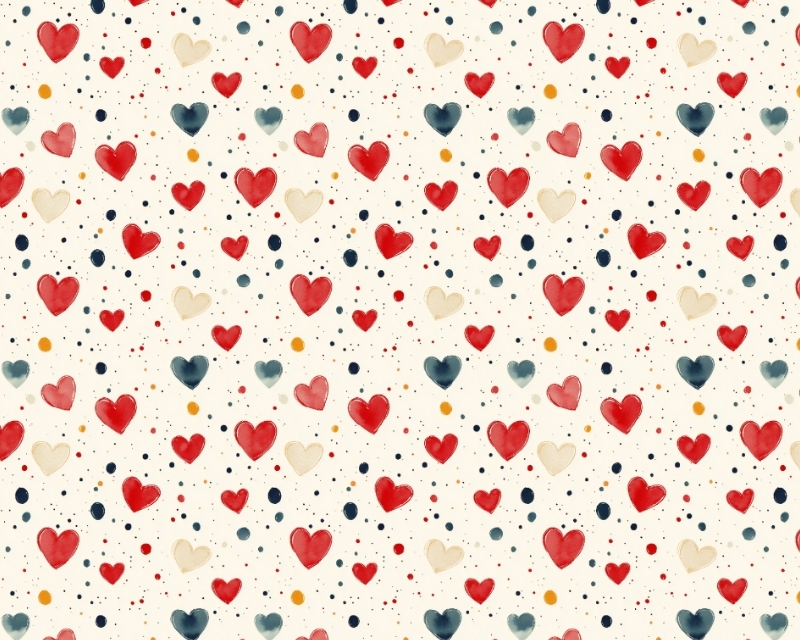 Digital Cotton Jersey Hearts