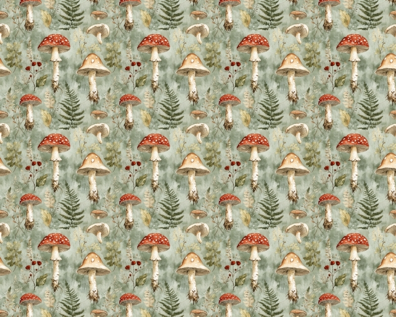 Little Johnny Digital Cotton Jersey Mushroom