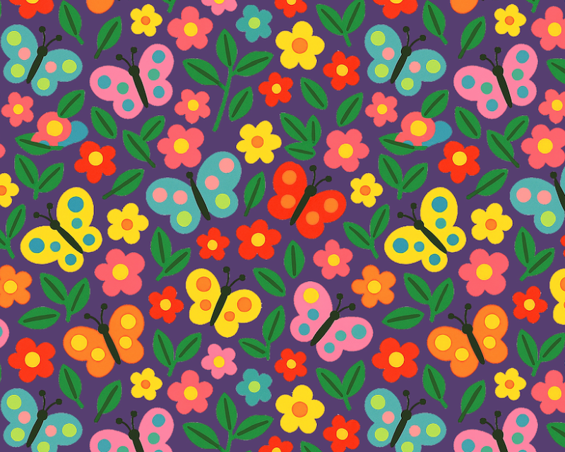 Little Johnny Polycotton Butterfly Meadow