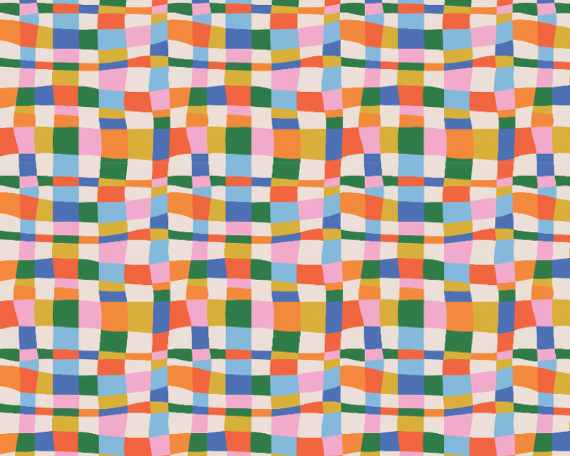 Little Johnny Digital Cotton Jersey Wobbly Checks