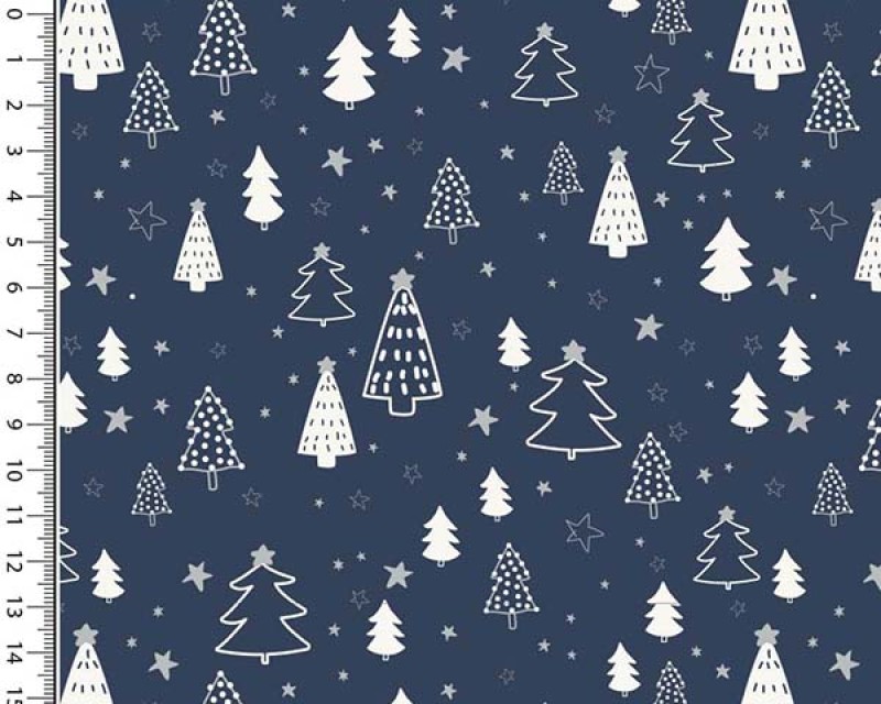Cotton Poplin Festive Trees