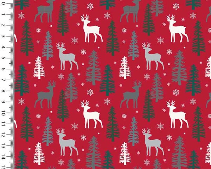Cotton Poplin Festive Deer