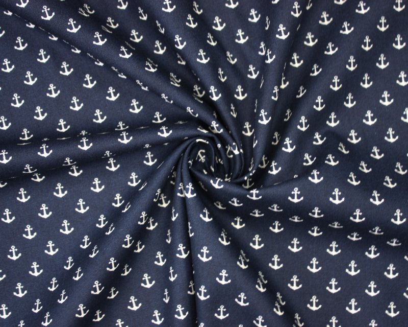 Fabric Freedom Mini Nautical Ship Anchors Toss 100% Cotton Poplin Fabric