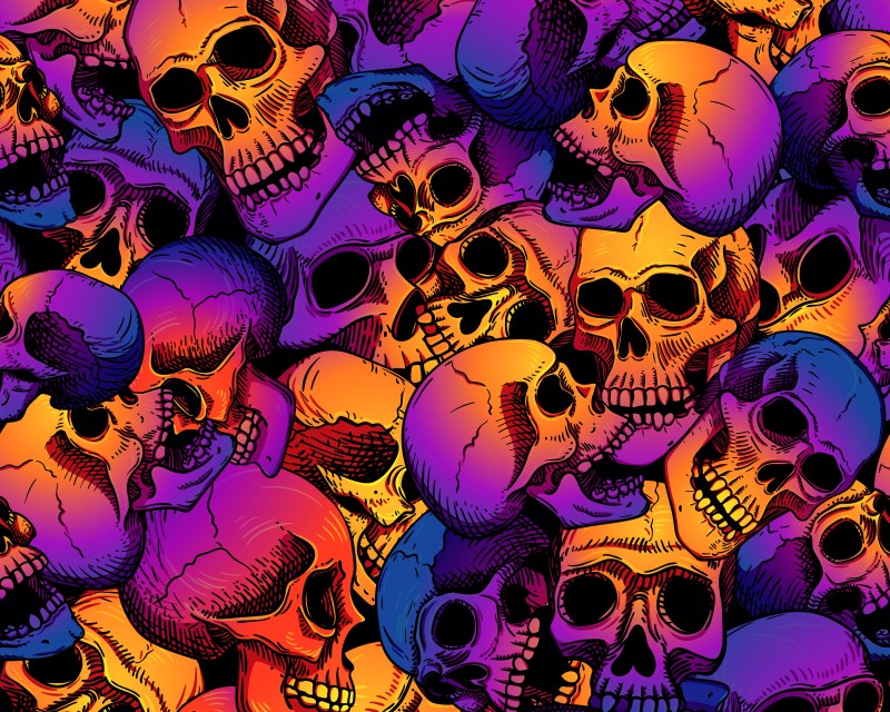 Little Johnny Digital Cotton Skulls