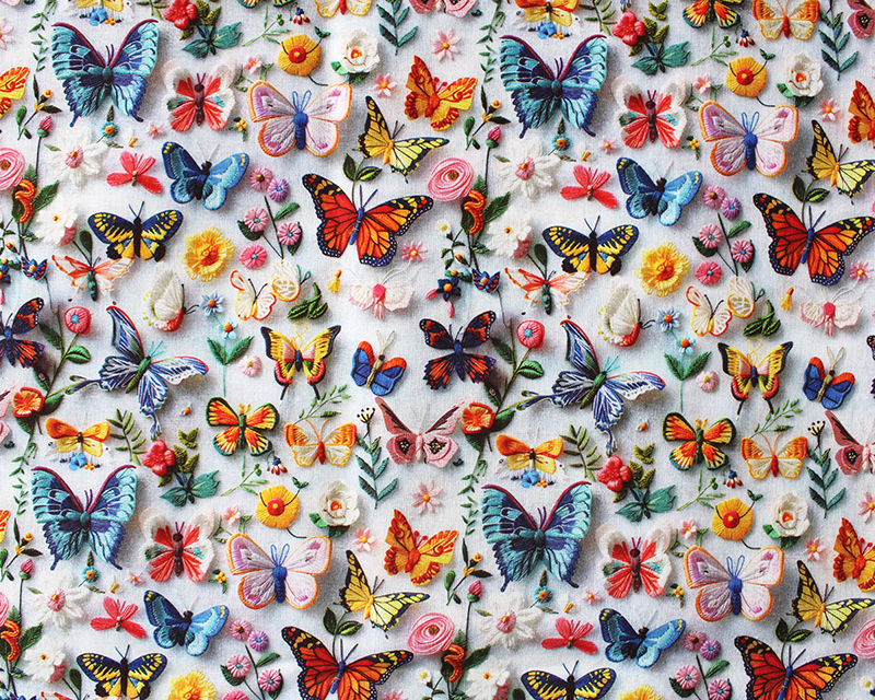 Little Johnny Butterflies 3D Cotton