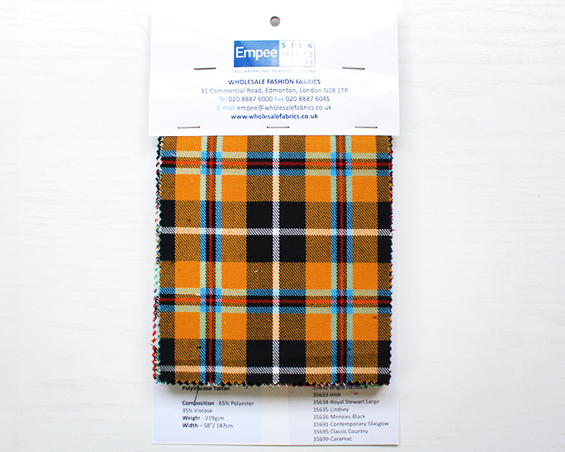 PolyViscose tartan - Shadecard