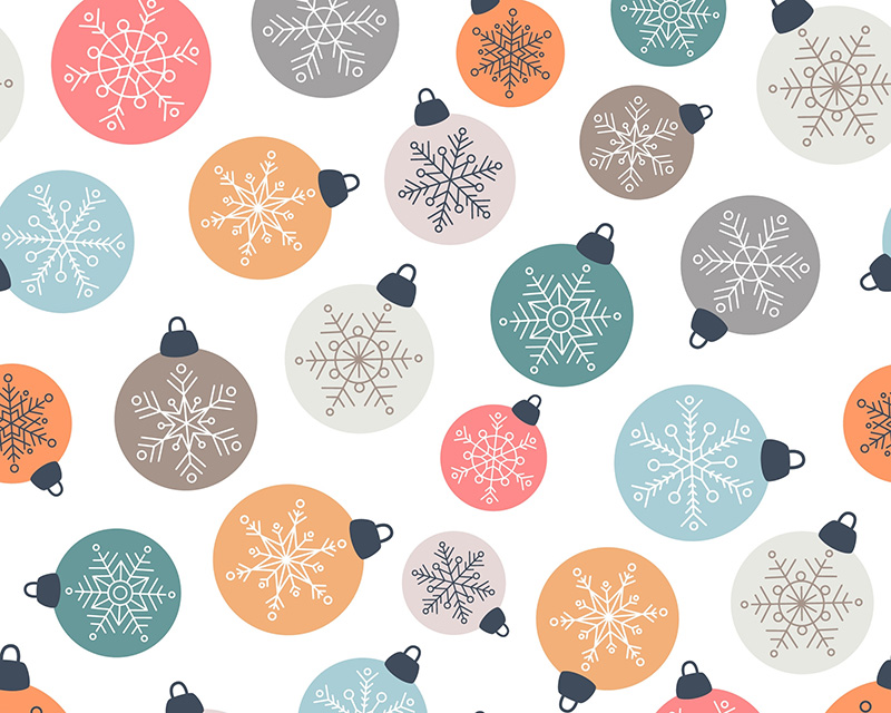 MP Digital Festive Polycotton Christmas Baubles