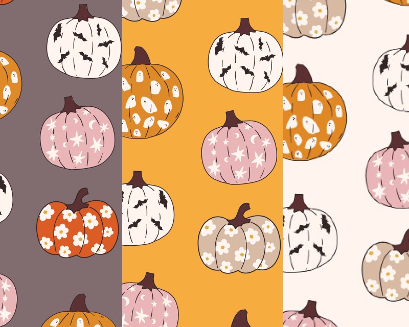 MP Polycotton Festive Pumpkins