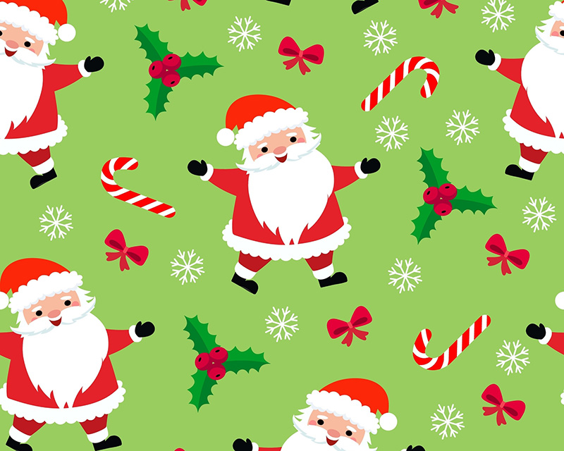 MP Digital Festive Polycotton Santa and Candy Canes