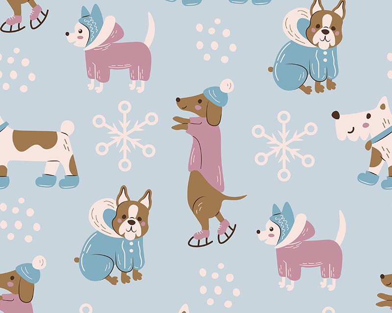 MP Digital Festive Polycotton Dogs