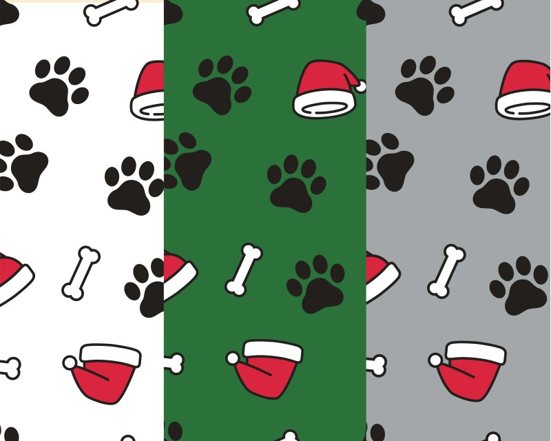 MP Polycotton Festive Paws