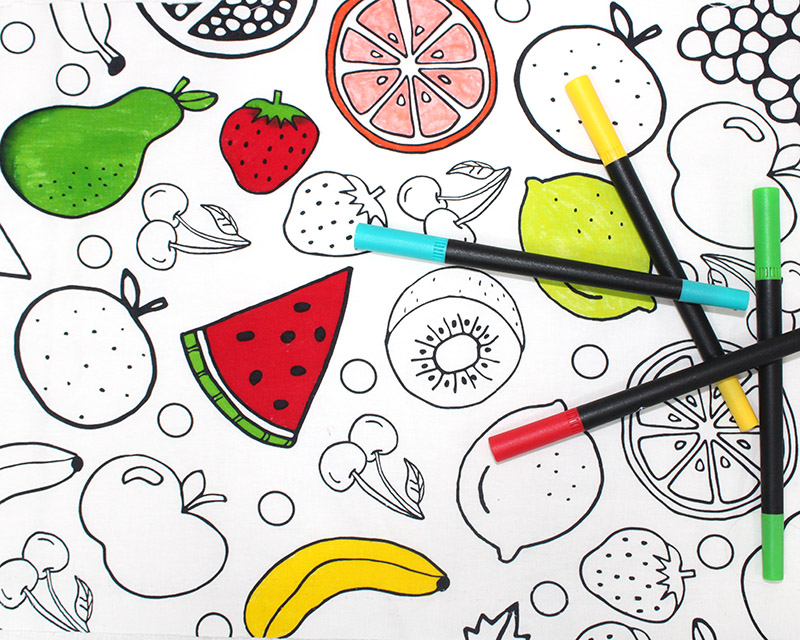 Little Johnny Cotton Colouring in Fruit