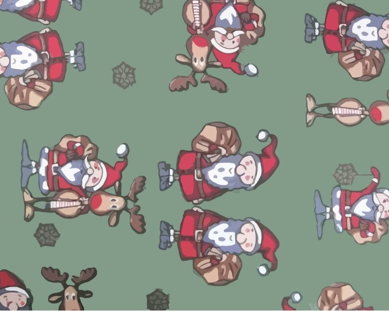 Xmas Santa Reindeer Cotton