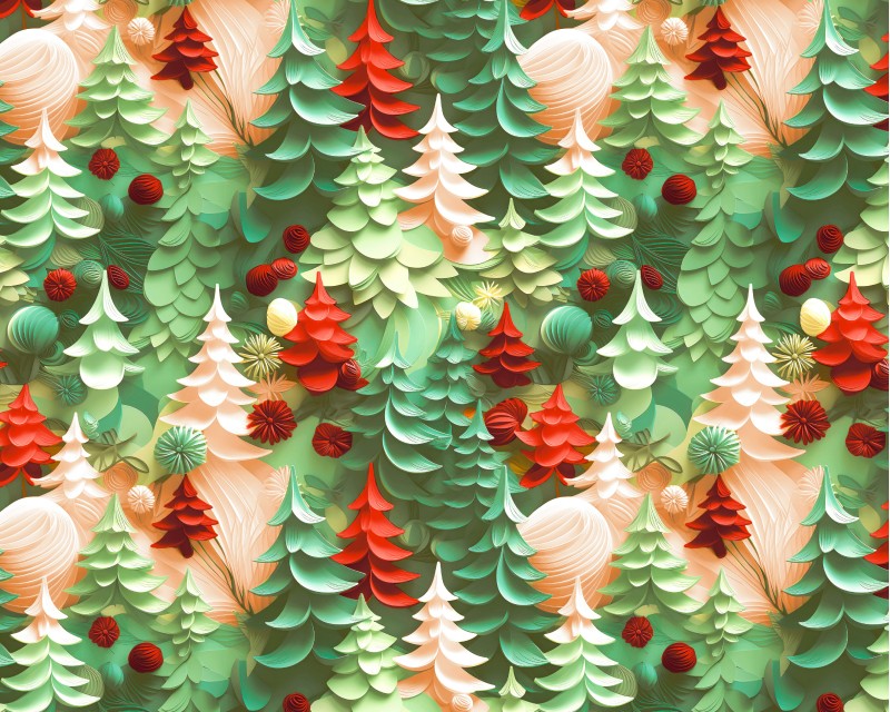 Little Johnny Festive Trees 3D Cotton