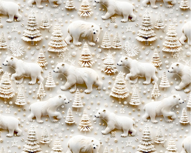 Little Johnny Festive Polar Bear 3D Cotton