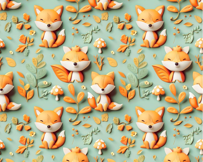 Little Johnny Foxes 3D Cotton