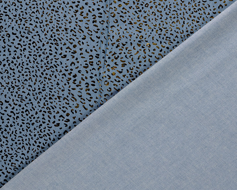 Denim Fabric Foiled Leopards
