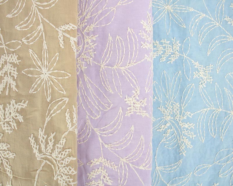 Cotton Poplin Floral Embroidery