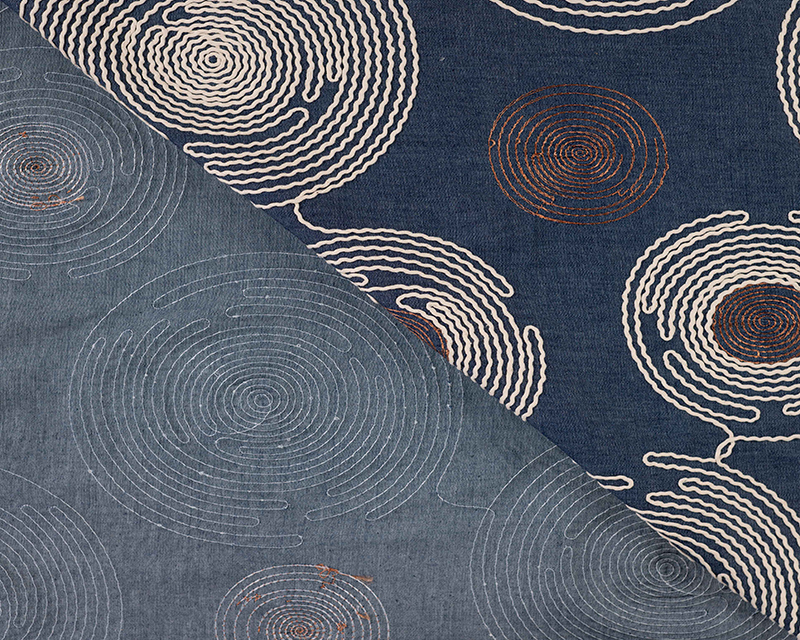 Embroidered Denim Circles