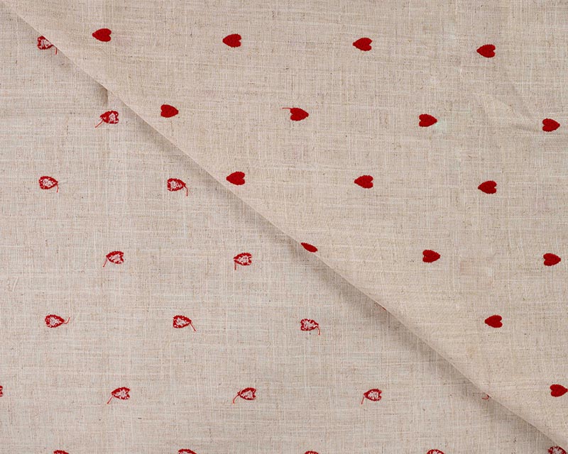 Embroidered Linen Hearts