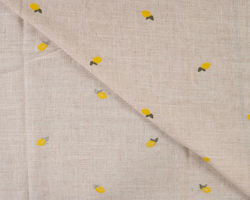 Embroidered Linen Lemon
