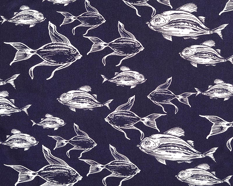 Viscose Poplin Fishes