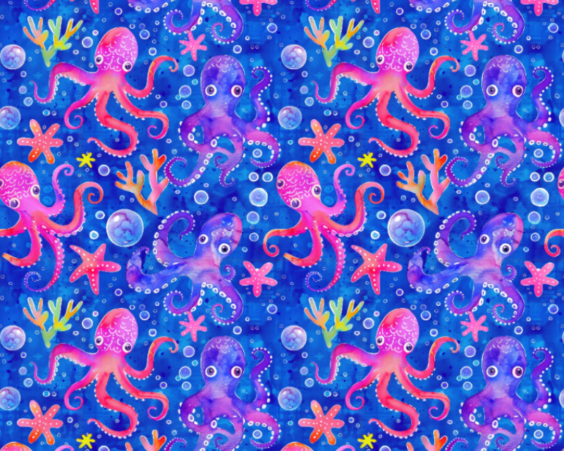 Empee Studio Digital Cotton Jersey Octopi Empee Studio Digital Cotton Jersey Octopi