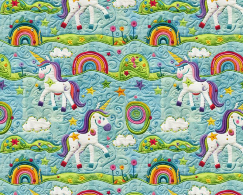 Empee Studio Cotton Embroidered Unicorns