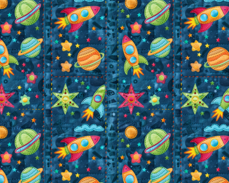 Empee Studio Cotton Embroidered Rockets