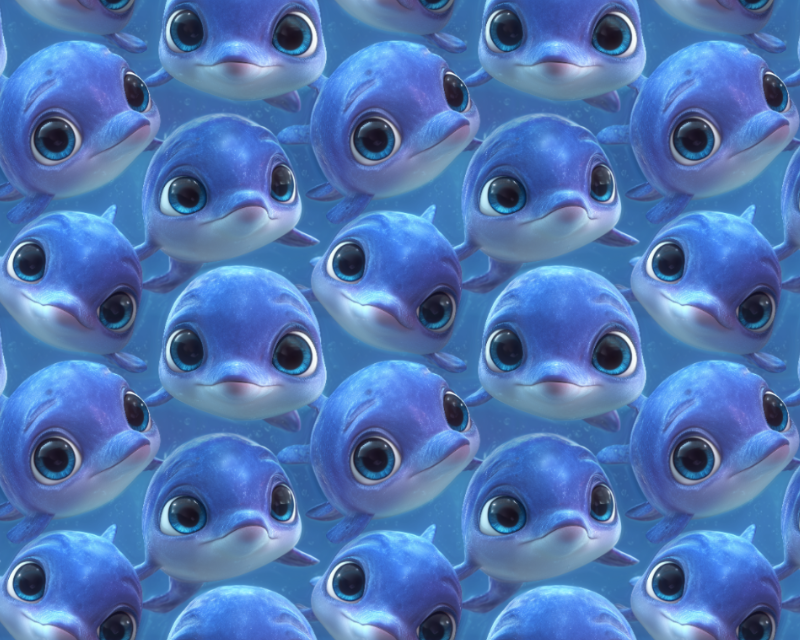 Empee Studio Cotton Blue Dolphins