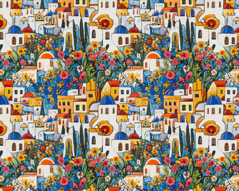 Empee Studio Cotton Mediterranean Houses Empee Studio Cotton Mediterranean Houses